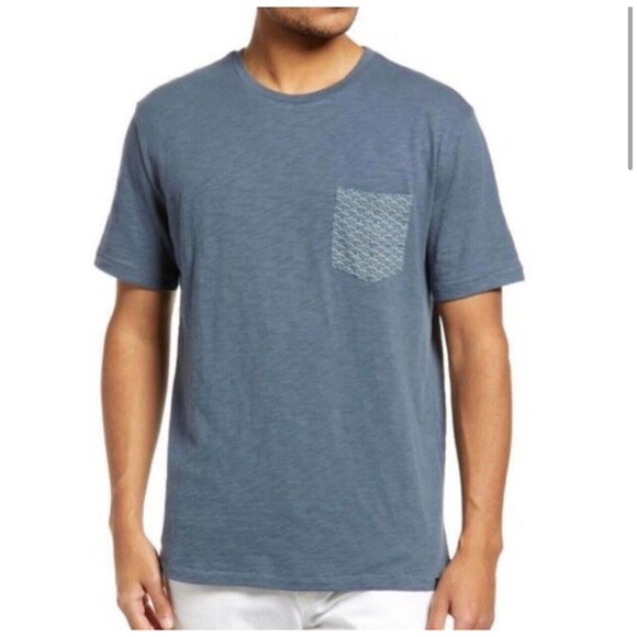 Rails Skipper Contrast Cotton Pocket T-Shirt In Hama Navy Sz Lg New